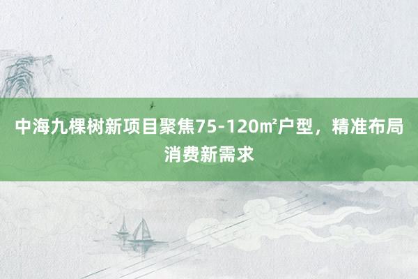 中海九棵树新项目聚焦75-120㎡户型，精准布局消费新需求