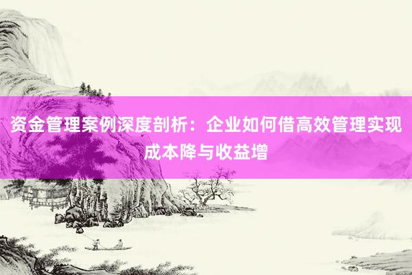 资金管理案例深度剖析：企业如何借高效管理实现成本降与收益增